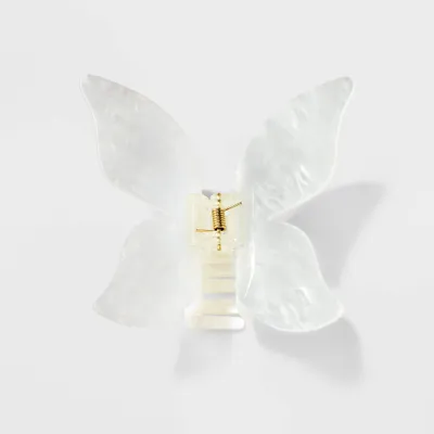 Jumbo Acrylic Butterfly Claw Hair Clip - Wild Fable White