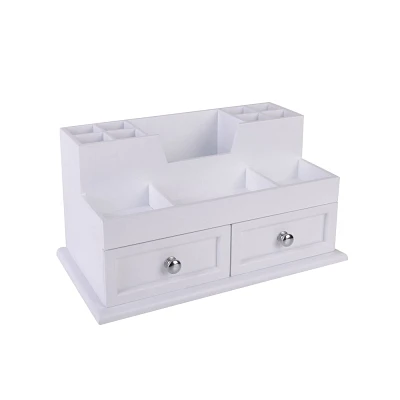 Organize It All 3 Drawer Wooden Accessory Organizer Charging Station White