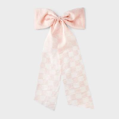 Checkered Bow Hair Clip