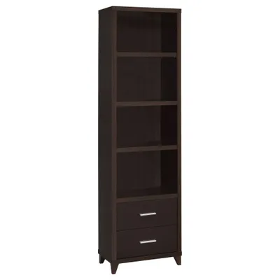 Lewes 2 Drawer Media Storage Tower with 4 Shelves Cappuccino Brown - Coaster