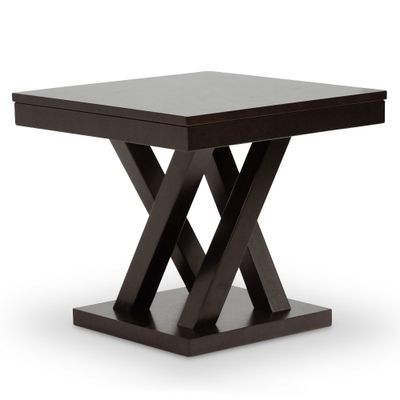 Everdon Modern End Table Dark Brown - Baxton Studio: Sturdy Square Side Table for Family Room