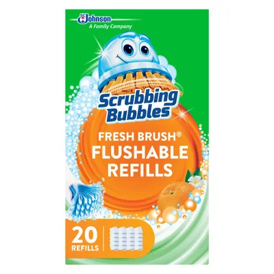 Scrubbing Bubbles Flushable Fresh Brush Toilet Cleaning System Refills - Citrus Scent - 20ct