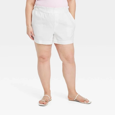 Women High-Rie Linen Pull-On Short