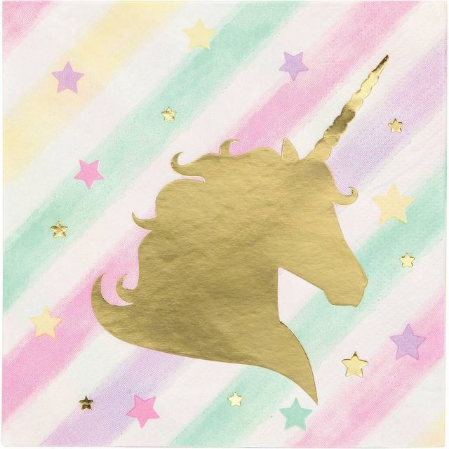 48ct Sparkle Unicorn Beverage Napkins