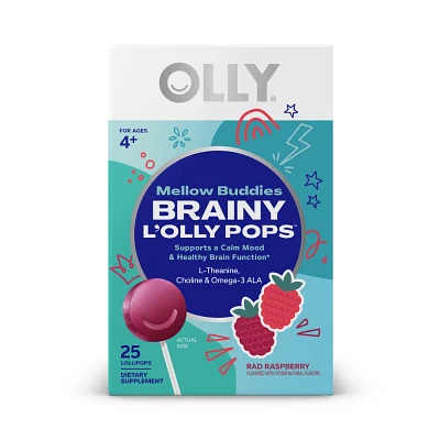 OLLY Brainy LOLLY Pops - Mellow Buddies Lollipops - 25ct