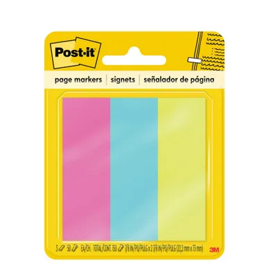 Post-it 150ct Page Markers 50 Sheets/Color - Fireball, Fuscia, Neon Green, Aqua Wave