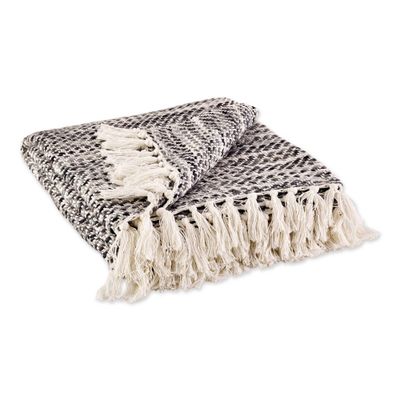 50x60 Tone Diagonal Striped Acrylic Throw Blanket - Design Imports: Midweight, Loomed