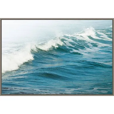 33 x 23 White Oceans by Ian Winstanley Framed Canvas Wall Art Print - Amanti Art: Seascape, Modern Decor