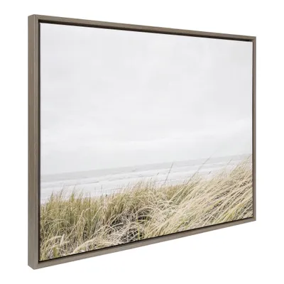 28 x 38 Sylvie East Beach Framed Canvas by Amy Peterson Art Studio Gray - Kate & Laurel All Things Decor