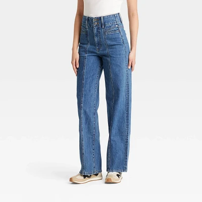 Women High-Rie Tailored Wide Leg Jean