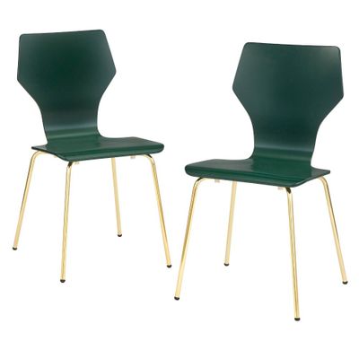 Set of 2 Enna Mid-Century Modern Bentwood Dining Chairs