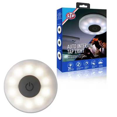 STP Multi White Interior Tap Light: Automotive Accessories, 10% Recycled PET, 1 Year Warranty, Black & White