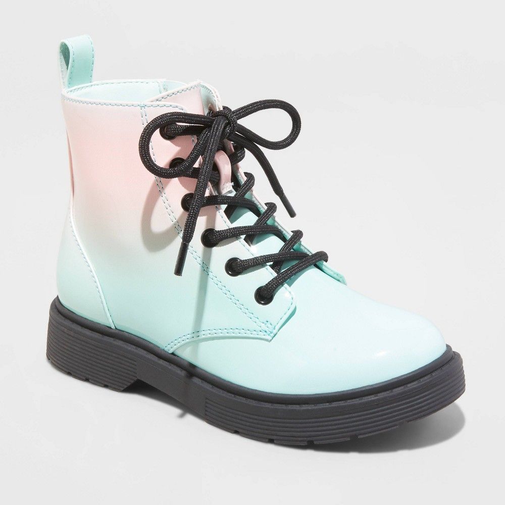 Girls Zoe Rainbow Print Zipper Lace 