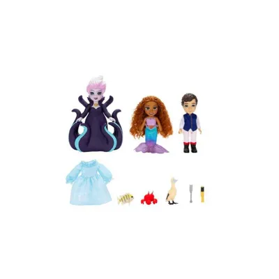 Disney The Little Mermaid Ariel Ursula & Eric 6 Petite Doll Gift Set