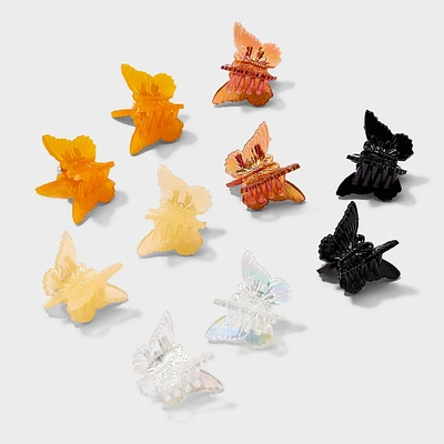 Mini Butterfly Claw Hair Clip Set 10pc