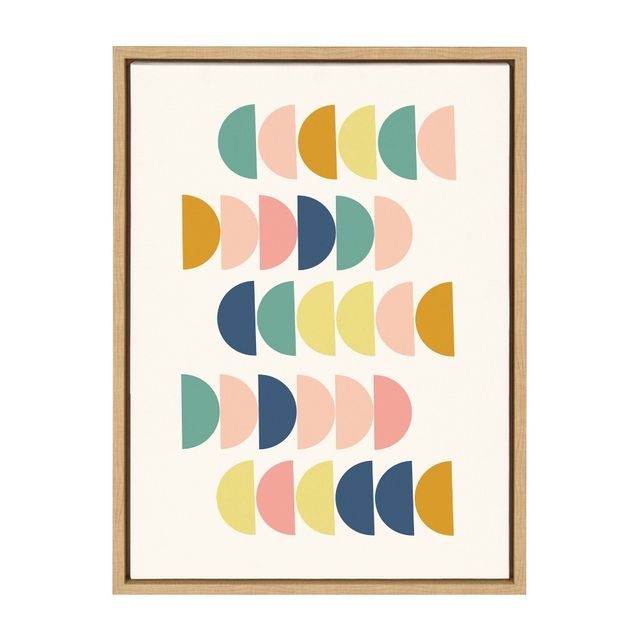 18 x 24 Sylvie Simple Shapes Framed Canvas Wall Art by Apricot and Birch Natural - Kate and Laurel