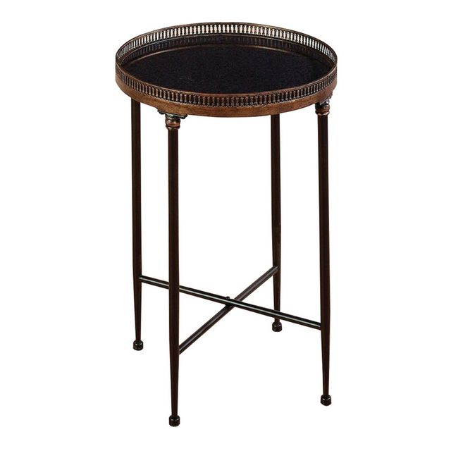 Traditional Iron Accent Table Black - Olivia & May