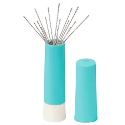 Prym Love Needle Twister with 19 Hand Needles: Turquoise ABS Sewing Pins for Hand Sewing