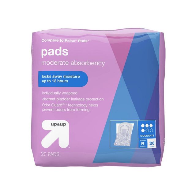 Incontinence Pads - Moderate Absorbency - Regular - 20ct - up&up