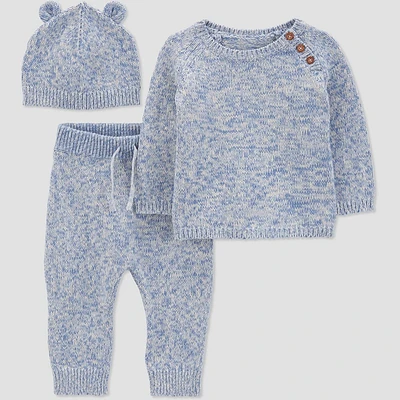 Carters Just One You Baby Boys Bear Marled Top & Bottom Set