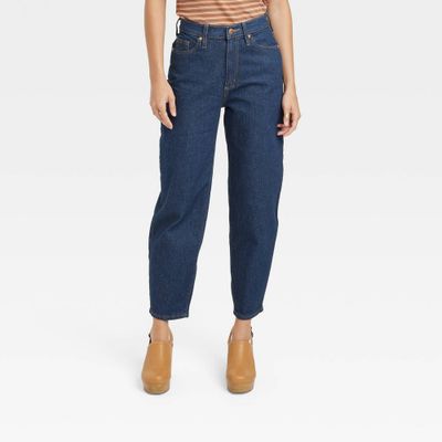 Womens Super-High Rise Tapered Balloon Jeans
