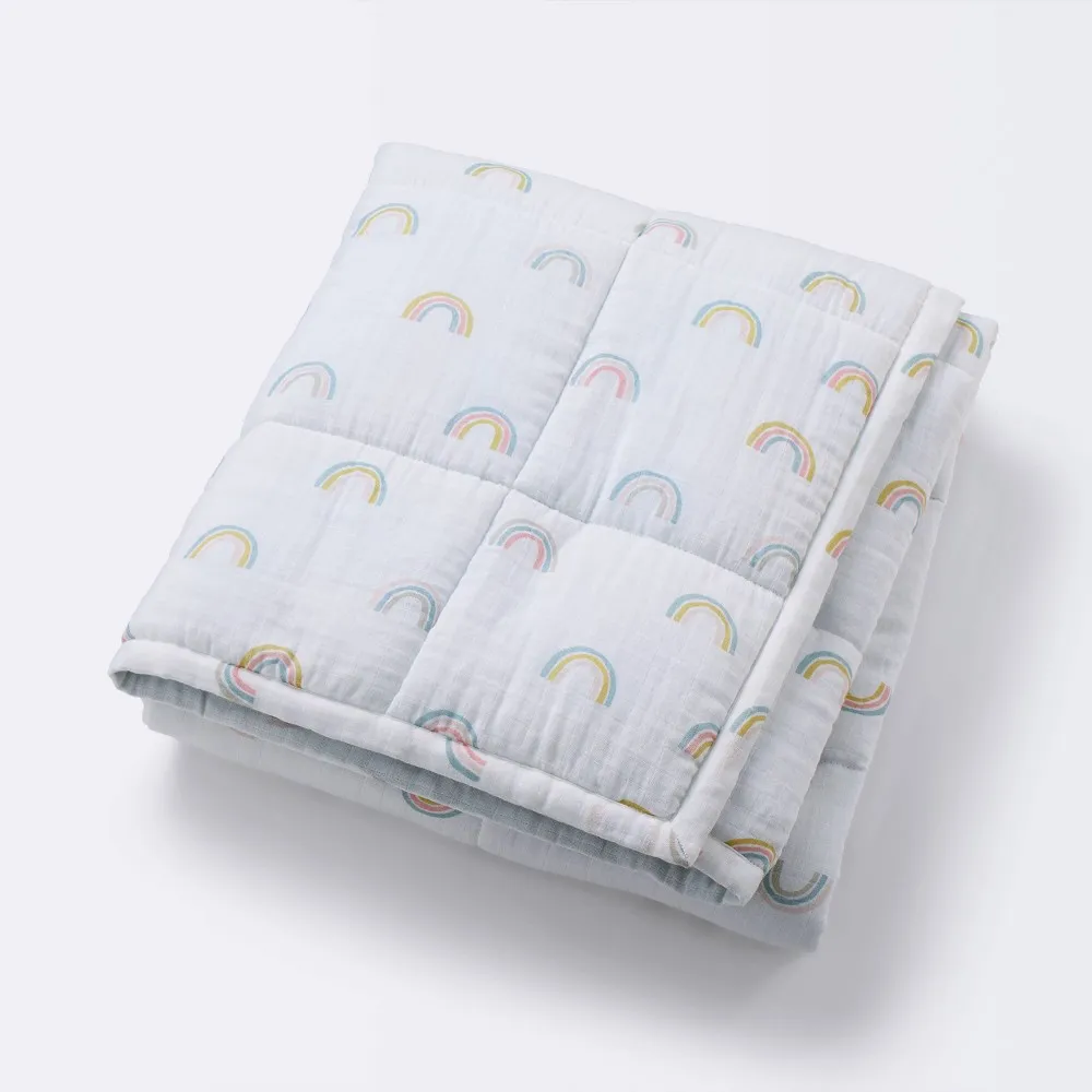 Muslin Quilt Baby and Toddler Blanket - Rainbow - Cloud Island