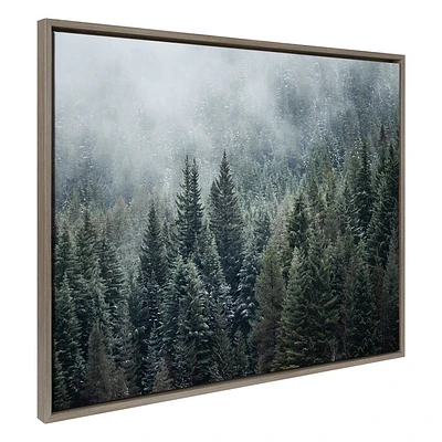 Kate & Laurel All Things Decor Sylvie Evergreen Dream 2 Wall Art: Modern Floating Canvas, Rustic Style