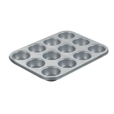 Cuisinart Chefs Classic 12 Cup Non-Stick Two-Toned Muffin Pan - AMB-12MP: Carbon Steel Muffin Tin, Dishwasher-Safe