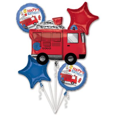 First Responder Happy Birthday Balloon Bouquet Blue/Red