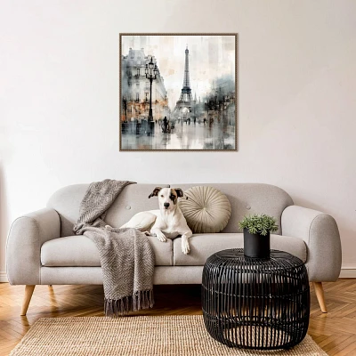 Amanti Art 30x30 Graphic City II Paris by Irena Orlov Framed Canvas Wall Art Print: Polystyrene Frame, Lithograph Medium