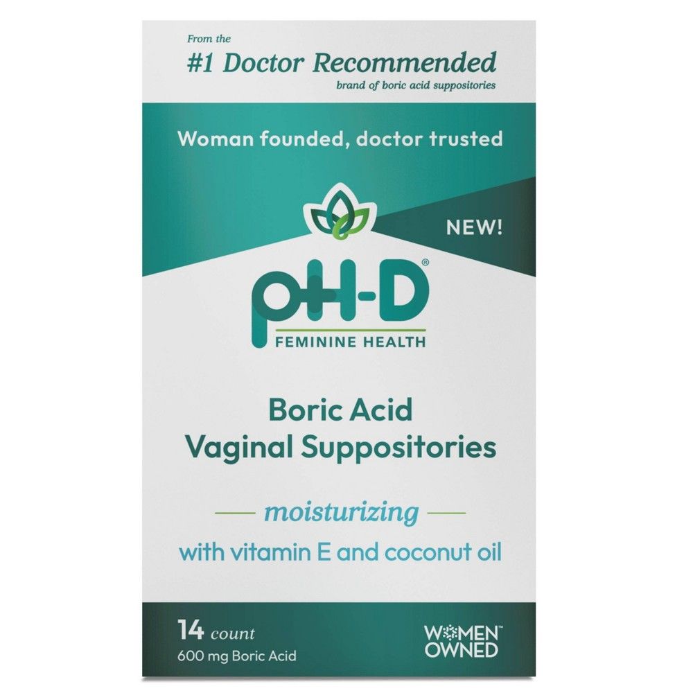 PH-D Feminine Health Boric Acid + Moisturizing Suppository - 14ct - Target  in Irvine, CA