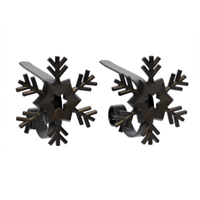 Original MantleClip 2ct Snowflake Stocking Holder : Hand Polished, Adjustable, Protective Pads