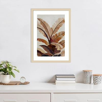 Amanti Art Umber Banana Leaf by Alex Black Wood Framed Wall Art Print