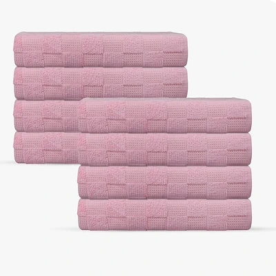 Depera Home 8pc Waffle Terry Turkish Hand Towel Set Blush