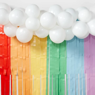 30ct Balloon Garland Dcor Kit with Rainbow Tiered Backdrop - Spritz