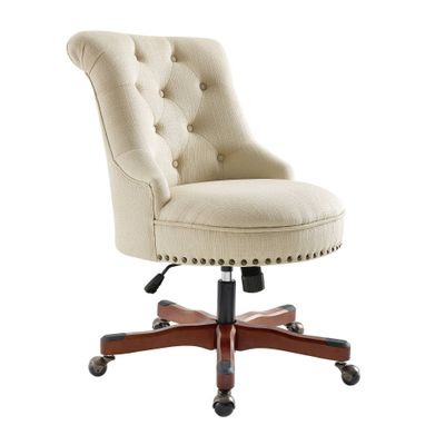 Sinclair Traditional Tufted Swivel Chair with Casters & Adjustable Height