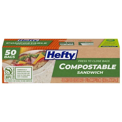 Hefty Compostable Sandwich Bags - 50ct