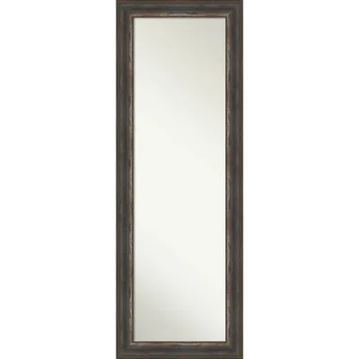 19 x 53 Non-Beveled Alta Rustic Char Full Length on The Door Mirror - Amanti Art