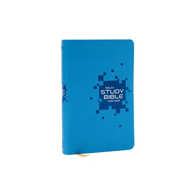 NKJV Study Bible for Kids, Blue Leathersoft: The Premier Study Bible for Kids - by Thomas Nelson (Leather Bound)