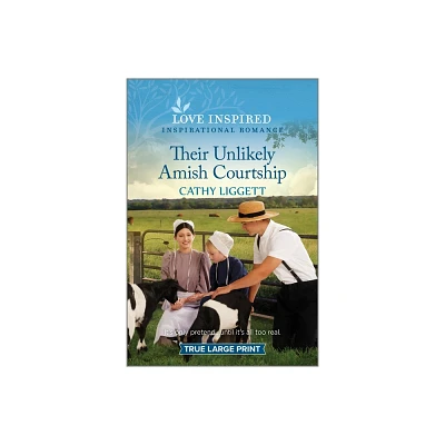 Their Unlikely Amish Courtship - Large Print by Cathy Liggett (Paperback)