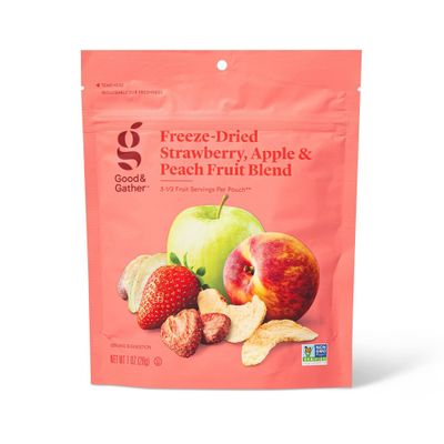 Apple, Strawberry, & Peach Freeze Dried Fruit Blend - 1oz - Good & Gather