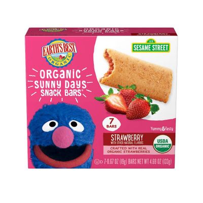 Earths Best Sesame Street Organic Sunny Days Strawberry Snack Bars