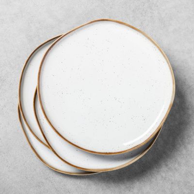 10.5 4pk Stoneware Reactive Glaze Dinner Plate Set Cream - Hearth & Hand with Magnolia