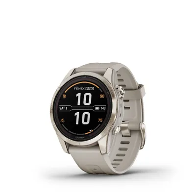 Garmin fenix 7S Pro Sapphire Solar Edition  with Light Sand Band