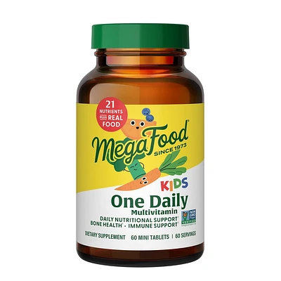 MegaFood Kids Multivitamin, One Daily Kids Vitamins with Immune Support, Vegetarian Mini Tablets