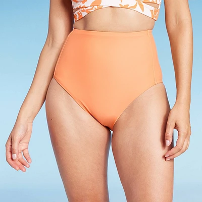 Womens High Waist Tummy Control Medium Coverage Bikini Bottom