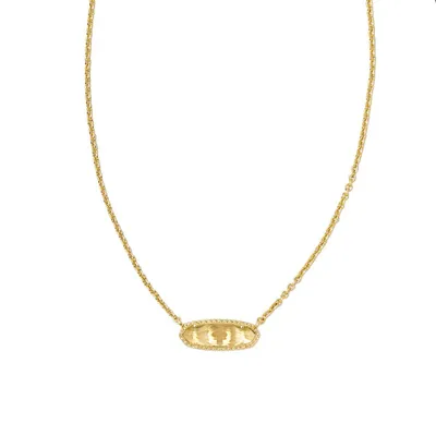 Kendra Scott Eva Clear Glass 14K Gold Over Brass Pendant Necklace