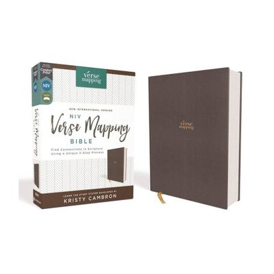 Niv, Verse Mapping Bible, Cloth Over Board, Gray, Comfort Print - by Zondervan (Hardcover)