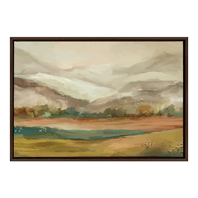 Kate & Laurel All Things Decor 23x33 Sylvie Mountainscape: Tranquil Nature Scene, Floating Frame, Wall Decor