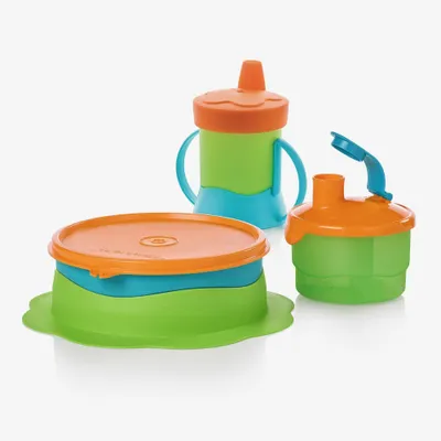 Tupperware Food Storage Baby Feeding Set Blue/Orange/Green